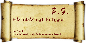 Pöstényi Frigyes névjegykártya